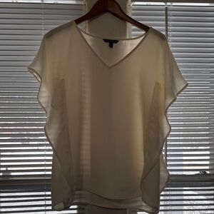 Banana Republic Elegant Cream V-Neck Blouse